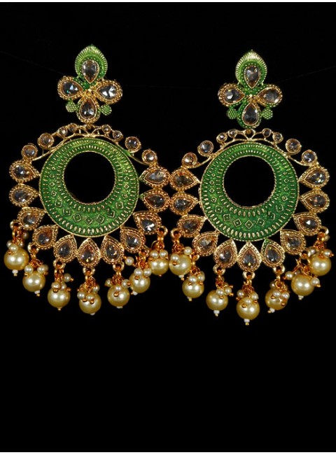 Reverse Ad Earrings With Meenakari Work